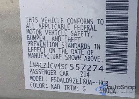 2025 Nissan Leaf Sv Plus из США, поврежденный, VIN 1N4CZ1CV4SC557274